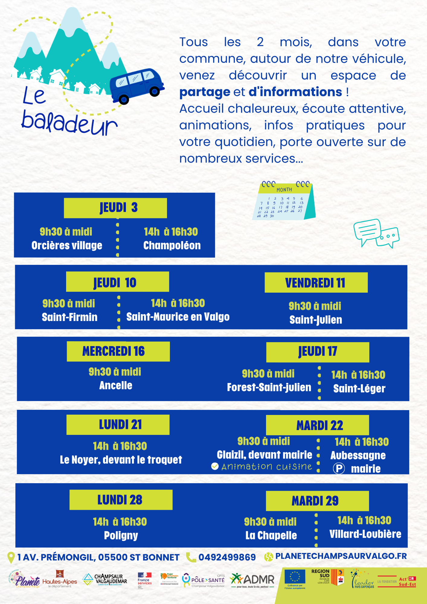 Liste des passages
